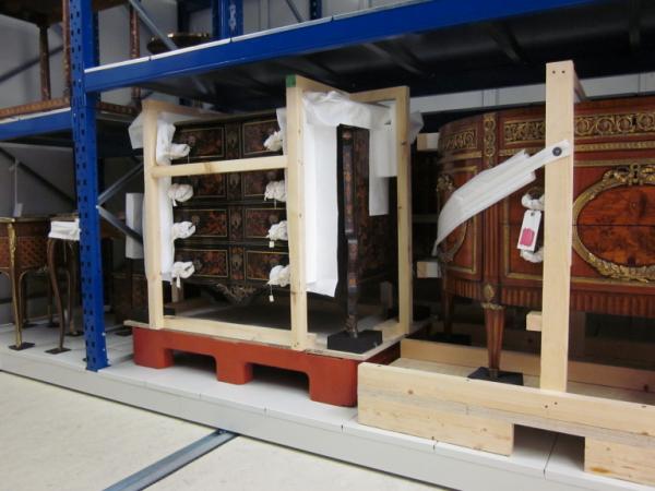 Furniture stored on racking