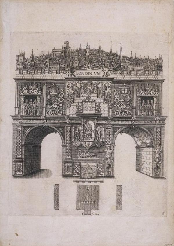Figure 2. V&A 14006, William Kip after Stephen Harrison, The Arch of Londinium