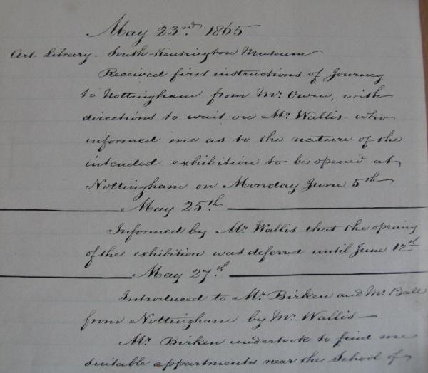 Extract from Diary for 23 May 1865.