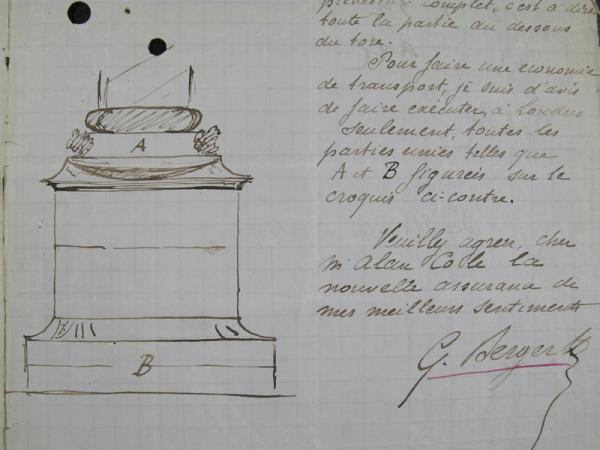 Rough sketch of the base of Trajan’s column by G. Berger