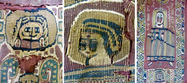 Egyptian tunic, museum number 291-1891, three tapestry details