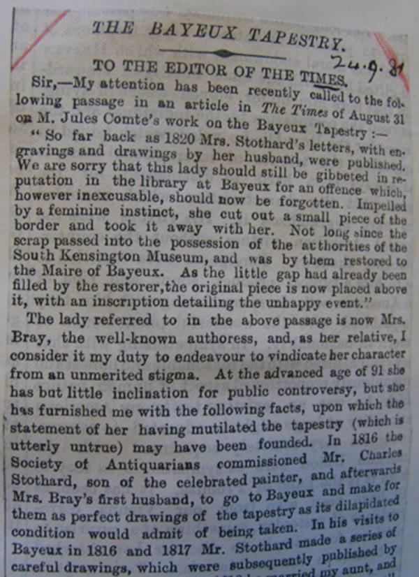 Charles Kempe's letter to The Times