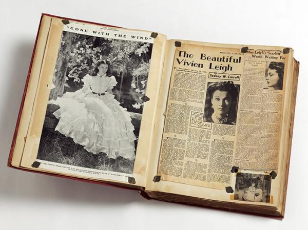 Volume of press cuttings about Vivien Leigh’s role in Gone With The Wind, 1940. © Victoria and Albert Museum, London
