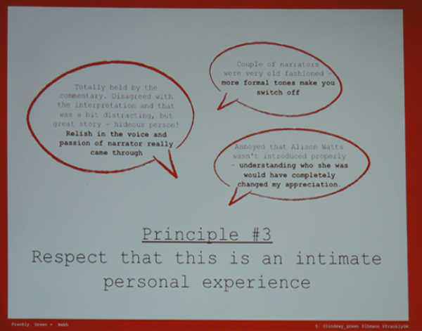 Descriptions of feedback about an audio guide