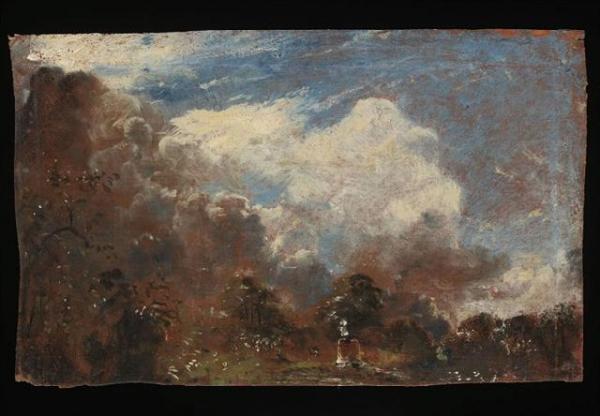 John Constable, Sketch on verso of Branch Hill Pond, Hampstead, oil on canvas. © Victoria and Albert Museum, London