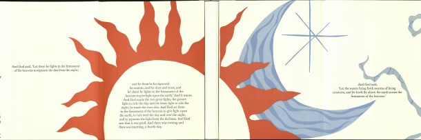 Chen, Julie. 'The first seven days: Genesis 1-2:3'. Berkeley: Flying Fish Press, 1987. NAL barcode: 38041988036851