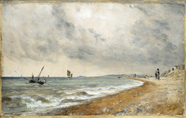 Oil sketch of Hove Beach by Constable, ca. 1824