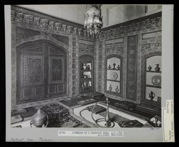 The Damascus Room as it looked around 1932, when it was installed in the Bethnal Green Museum (V&A: 1784-1932) © Victoria and Albert Museum, London