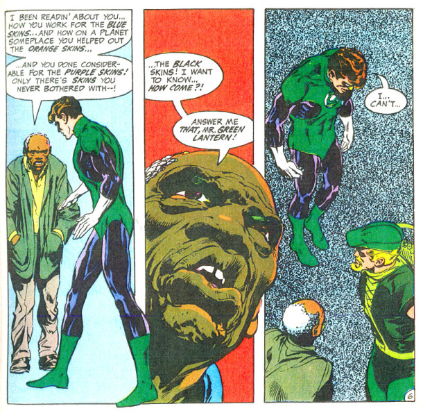 Green Lantern learns a difficult lesson. Green Lantern (co-starring Green Arrow) #76.'No Evil shall escape my sight!', April 1970. © DC Comics.