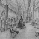 Pencil drawing of Trajan in the Cast Court