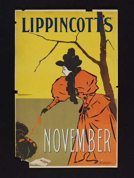 Poster for Lippincott’s, Will Carqueville, 1895. Museum Number E.1358-2004. © Victoria & Albert Museum.