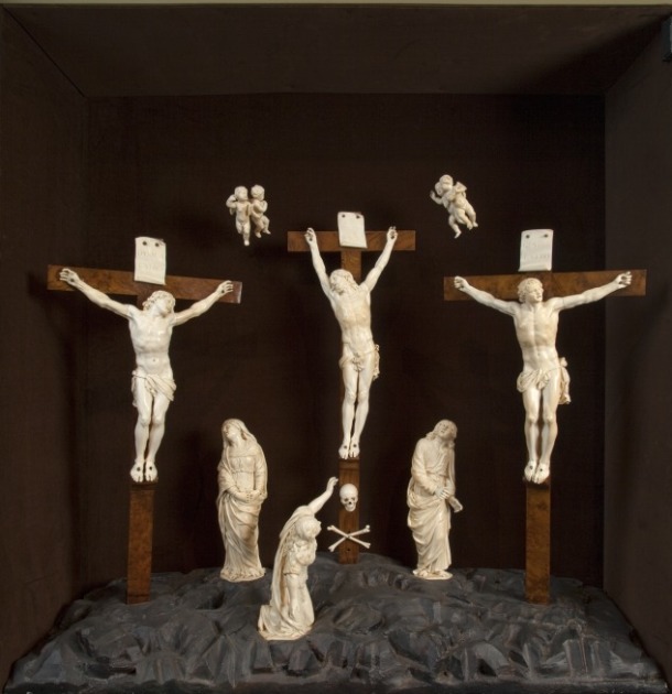 The Crucifixion, ivory group, by Pierre Simon Jaillot, France, 1664. V&A A.1-1984