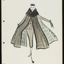 'Poursuite'. Design for a skirt suit and coat by Lou Claverie for Paquin, Paris, mid-1950.