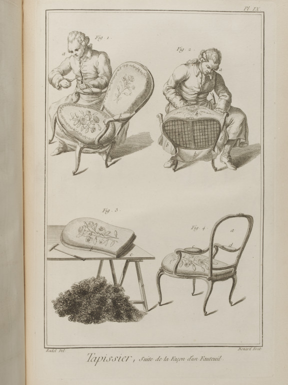 Plates from Diderot and d'Alembert's 'Encyclopédie' have been photographed for use in an interactive exploring trades and the construction of various objects.