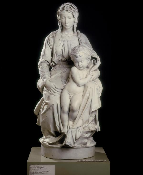 Plaster cast of the Bruges Madonna by Michelangelo