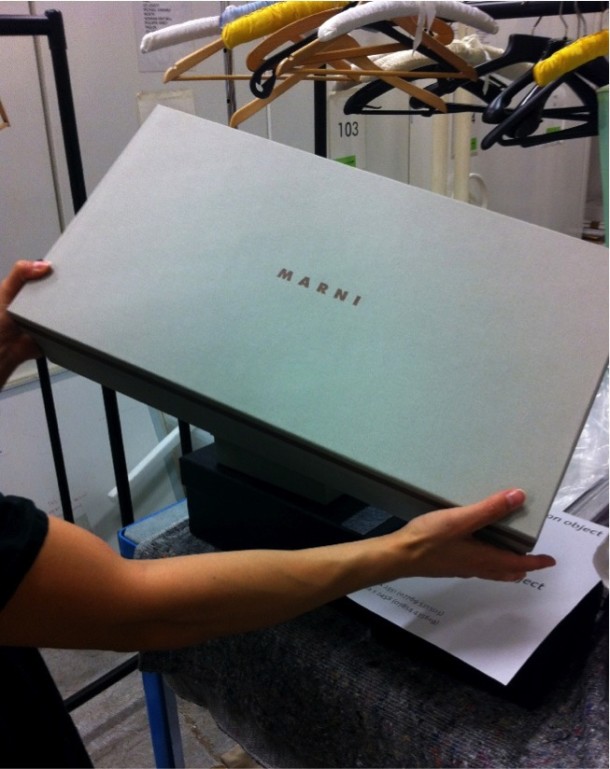 Marni box, with ‘MARNI’ label