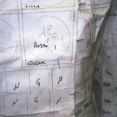 Tiny holes reveal where the paper pattern has been drawn over with a tracing wheel. In the centre of the middle circle there is a wide “H” shape, this is the buttonhole placement mark.