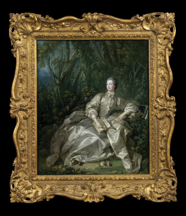 Portrait of Madame de Pompadour, oil on canvas, François Boucher, 1758. V&A 487-1882