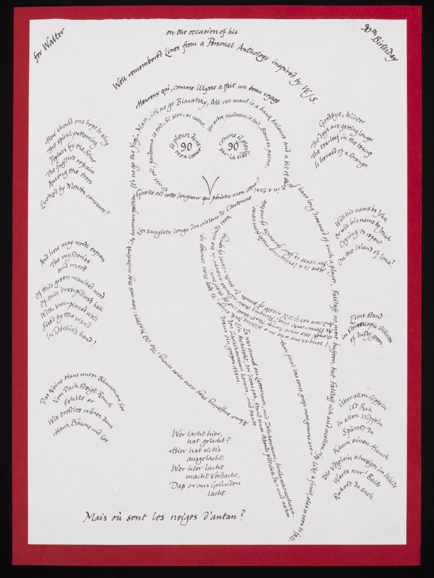 Calligraphed drawing by Patrick Cullen, England, 1993. Museum no. E.273-1994. ©Patrick Cullen/Victoria and Albert Museum.