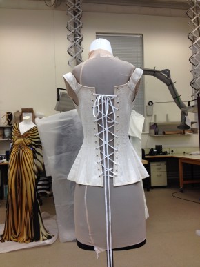 First try on of the corset shows just how small the across back measurement is