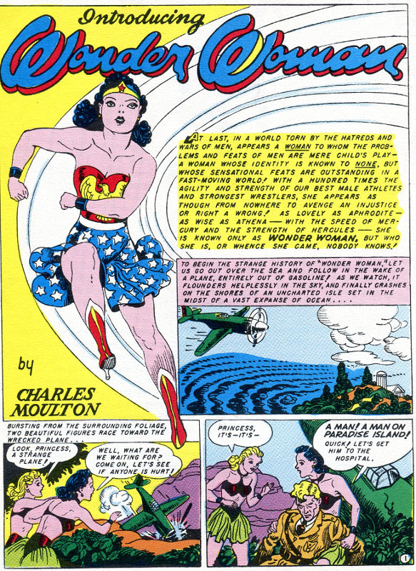 Wonder Woman c.1941. From the earth shattering supreme feminist W. Charles Moulton