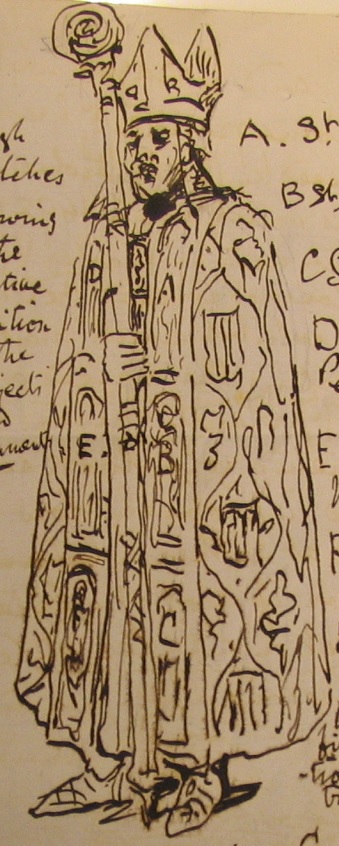 Sketch of a vestment by Matthew Digby Wyatt (V&A Archive ref. MA/3/45; RP/1874/4833) © Victoria & Albert Museum, London