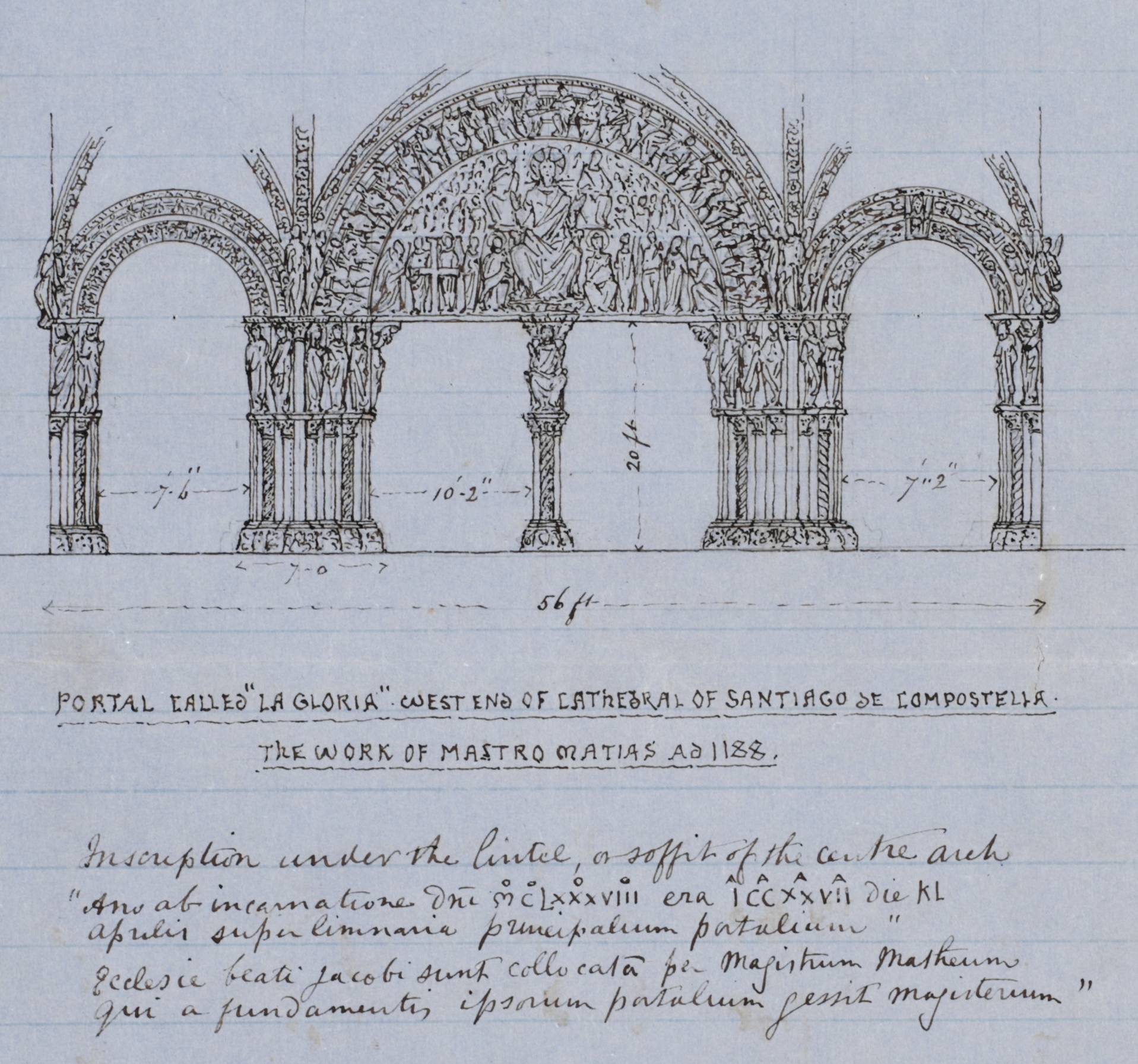 Art Referee Report from John Charles Robinson, sketch of ‘La Gloria Portal’, 11th September 1865 (V&A Archive ref. MA/3/16; RP/1865/20695) © Victoria & Albert Museum, London