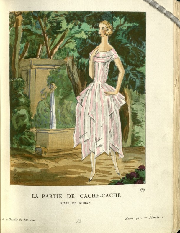 Gazette du bon ton: arts, modes et frivolities. Paris: Librairie central des beaus-arts, 1912-1925. This issue 1921. NAL pressmark: SZ.0314 ©Victoria and Albert Museum, London.