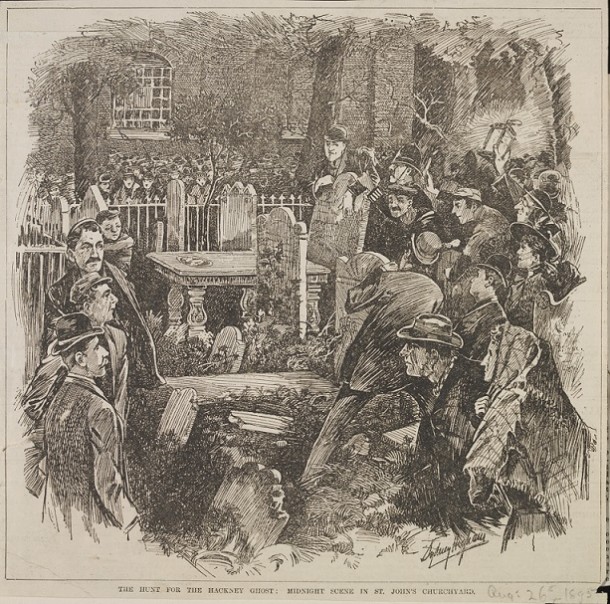 The Hunt for the Hackney Ghost, newspaper cutting from 25th August 1895. Museum no. E.4640-1923. ©Victoria and Albert Museum