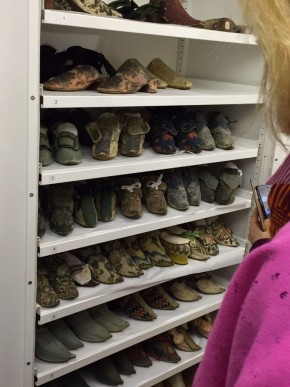 A peek at shoes in storage. I think maybe I heard the most audible gasps when these doors were opened. © Sarah Hall