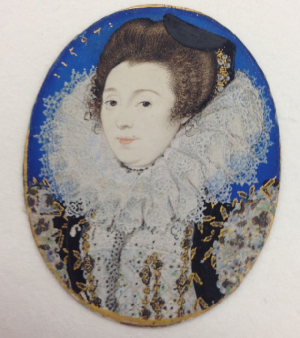 Portrait of a Woman, Nicholas Hilliard (British, Exeter ca. 1547–1619 London), 1597, watercolour on vellum laid onto card. Oval, 47 x 39 mm. Fletcher Fund, 1935. ©Metropolitan Museum of Art, New York. Accession no: 35.89.2 Photography Victoria Button (removed from locket)