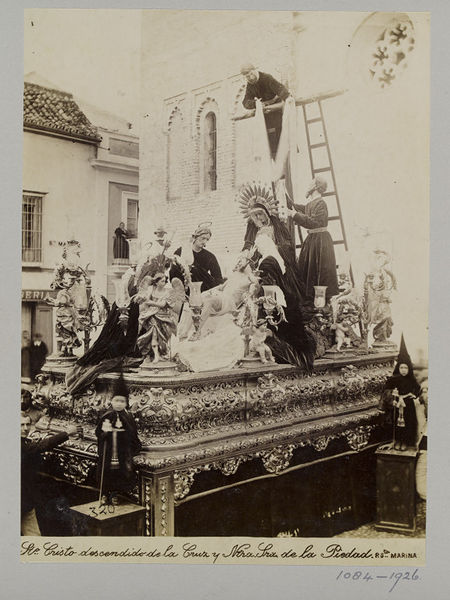 Photograph of a processional sculpture in Seville. Museum no. 1084-1926. © Victoria and Albert Museum