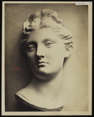42587 Albumen print of a sculpture photographed by Adolphe Bilordeaux
