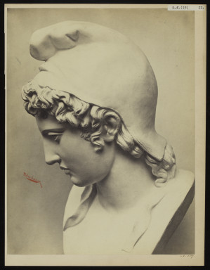 42589 Albumen print of a sculpture photographed by Adolphe Bilordeaux