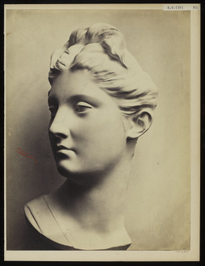 42595 Albumen print of a sculpture photographed by Adolphe Bilordeaux
