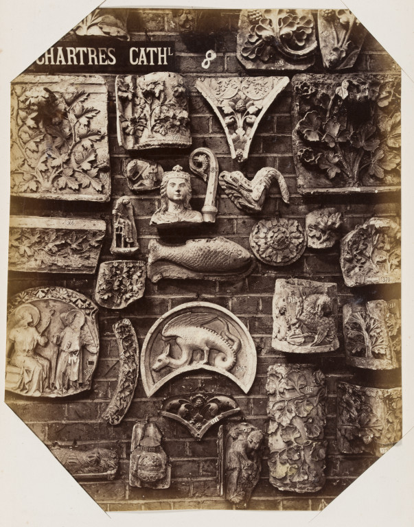 Bedford Lemere Specimens from the cast collection of the Royal Architectural Museum, details from Chartres Cathedral c. 1872 albumen print museum no. E.663:9-2016 ©Victoria and Albert Museum