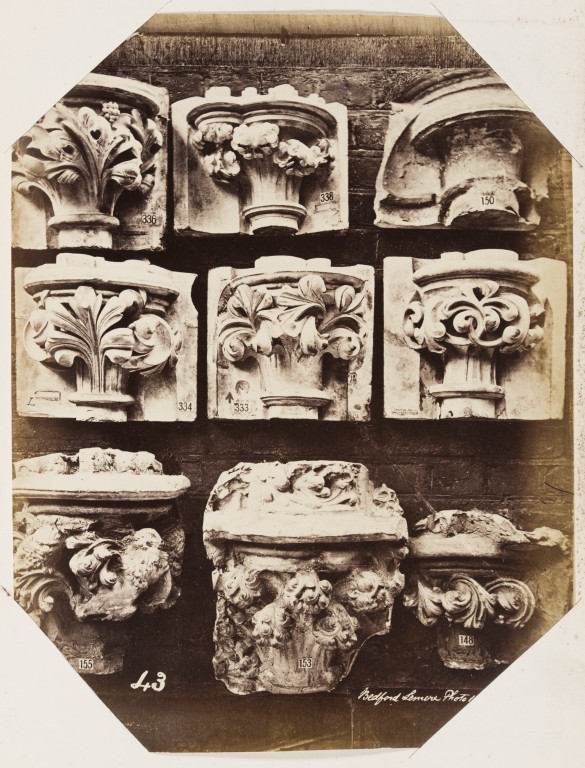 Bedford Lemere Westminster Abbey capitals from the cast collection of the Royal Architectural Museum, c. 1872 albumen print musuem no. E.663:44-2016 ©Victoria and Albert Museum