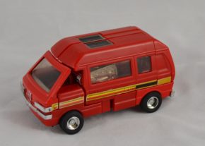 Ironhide, a character derived from the Diaclone range of toys made by Takara. These represented piloted rather than sentient robots, hence his lack of a proper head. Copyright Victoria and Albert Museum, London