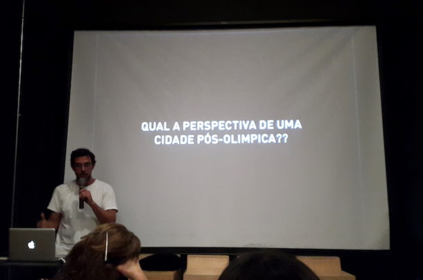 "What is the Perspective of a Post-Olympic City?" asks Pedro Évora of Rua Arquitectos at the "Design em Diálogo event at Centro Carioca de Design, Rio de Janeiro, July 6th 2016 © Frederico Duarte