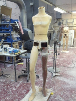 Adapted mannequin in the factory at proportion>london