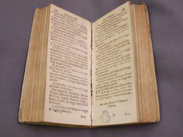 17th century book sewn on cords