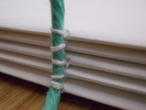 Model of book sewn on cords