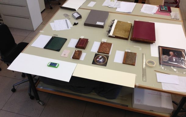 A 'mock up' of the display in the Conservation Studio