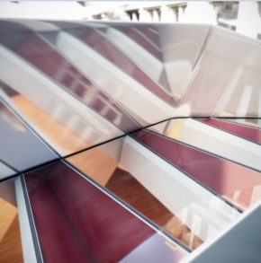 Close up of oculus interior from the courtyard