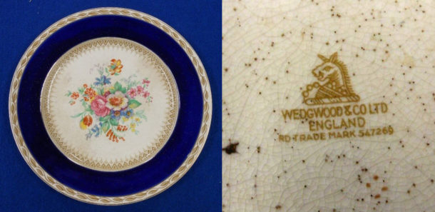 Fig. 2 Plate with painted decoration and maker’s mark on base, Wedgwood & Co. Ltd., Stoke-on-Trent, © Sau Fong Chan