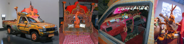 The heavily-decorated ‘Tiki Love Truck’ and its many wonderful embellishments
