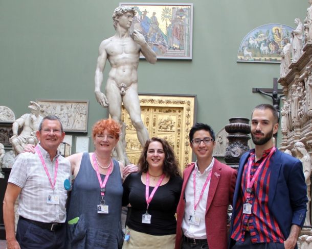Some of the team: Tony, Morag, Dan and Ruben, with Caterina the Museum's Volunteer Coordinator (centre)