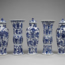 Five-piece garniture, porcelain, Jingdezhen, China, circa 1695,