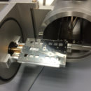 Figure 2. Polystyrene samples being loaded into the ToF-SIMS machine for analysis