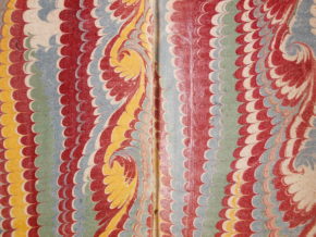 Combed pattern in a book from Paris, 1730.